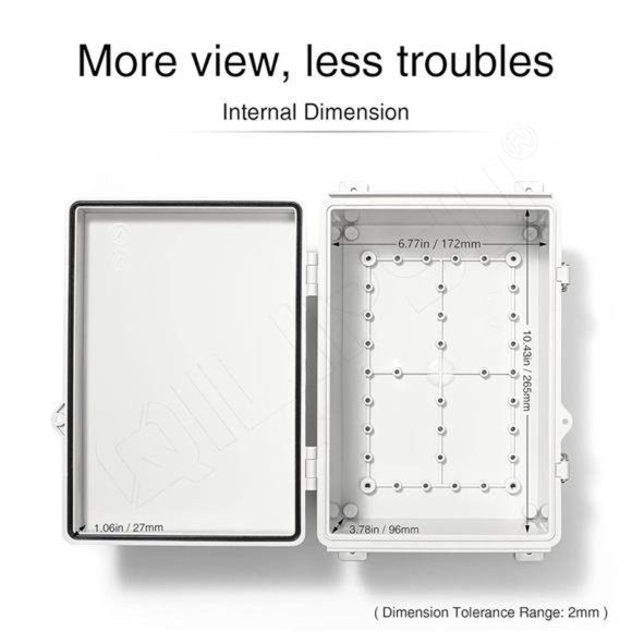 Waterproof Junction Box, IP67 ABS Plastic Electrical Enclosure (11.2"x7.7"x5.1") - Picture 4 of 6
